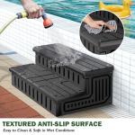 Marudina Hot Tub Steps with Removable Fabric Cover - Heavy Duty HDPE Spa Stairs with Storage, Non-Slip, Waterproof & Easy to Clean–All-Weather Steps for SPA, RV, Pool or Porch