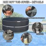 XCZ Portable Hot tub Cover That Completely Covers Inflatable hot tub- Waterproof, Sun Resistant, dust Resistant, 85 "Inflatable Hot tub Spa, Round (Black, Cover only)