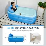 CO-Z Inflatable Adult Bath Tub, Free-Standing Blow Up Bathtub with Foldable Portable Feature for Adult Spa with Electric Air Pump (High-Density PVC)