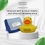 Spazazz Hot Tub Aromatherapy Gift Bundle- Seven- 4 Oz Spazazz Hot Tub Aromatherapy Bath Salt Crystals Sampler Jars Plus Hot/Cold Towel and Rubber Duck - Seven Distinct Scents of Bath and Spa Salts