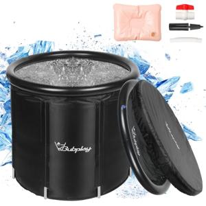 XL Ice Bath Tub for Athletes & Adults - 105 Gallons Ice Tub, Cold Plunge Tub with Cover for Indoor Outdoor, Ice Plunge Tub for Recovery & Cold Water Therapy - Black