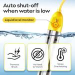 Ostutry Immersion Water Heater 1500W, Portable Submersible Water Heater with Thermostat for Bucket Bathtub Hot Tub, Real-Time Temperature Display & 15 Presets Control, Dry Burn Protection