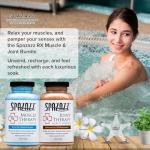 Spazazz Hot Tub Aromatherapy Spa and Bath Salts Crystals 2 Pack Bundle- One 19 Oz Jar Each Spazazz Muscle Therapy and Joint Therapy Plus a 5 Point Massager- Safe for All Spa and Hot Tub