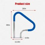 Pool Handrail 26x30 inch 304 Stainless Steel Spa handrail w/Quick Mount Base Plate for Deck Mounted|OD:2"; Wall Thickness:0.065" |