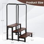 Neorexon Hot tub Step Stairs with Dual-handrails, 3 Steps Hot Tub Stairs w/Leveling Foot, Detachable U-Shape Hot Tub Railing to Get in and Out, 450LBS Capacity Spa Steps for Indoor & Outdoor