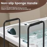 Neorexon Hot tub Step Stairs with Dual-handrails, 3 Steps Hot Tub Stairs w/Leveling Foot, Detachable U-Shape Hot Tub Railing to Get in and Out, 450LBS Capacity Spa Steps for Indoor & Outdoor