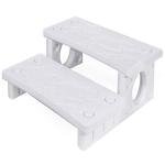 XtremepowerUS Multi Purpose 2-Step Spa Hot Tub Pool RV Campers Deck Steps Side Step, White