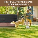 Alricc Outdoor Waterproof and Weatherproof Hot Tub Cover 85 x 85 inch fit 84 x 84 or 83 x 83 or 82 x 82 or 7 ft x 7 ft Black Square Reinforced Windproof 600D Heavy Duty Spa Cover