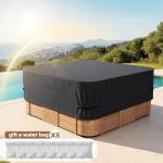 Wnanan Hot Tub Waterproof Cover, 80"X80" Heavy Duty Protector, Dust Cover for Square Spa