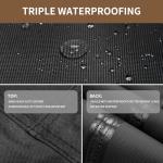 Alricc Outdoor Waterproof and Weatherproof Hot Tub Cover 85 x 85 inch fit 84 x 84 or 83 x 83 or 82 x 82 or 7 ft x 7 ft Black Square Reinforced Windproof 600D Heavy Duty Spa Cover