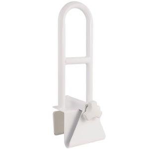 Vaunn Medical Adjustable Bathtub Safety Rail Shower Grab Bar Handle, Stainless Steel, White