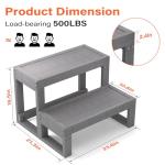 Hot Tub Steps,Universal Spa Steps,Two Steps Wide Hot Tub Steps,Non-Slip Waterproof Wood Looking Plastic Hot Tub Steps Outdoor Suitable for Any Size Hot Tub (Gray)