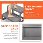 Hot Tub Steps,Universal Spa Steps,Two Steps Wide Hot Tub Steps,Non-Slip Waterproof Wood Looking Plastic Hot Tub Steps Outdoor Suitable for Any Size Hot Tub (Gray)