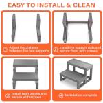 Hot Tub Steps,Universal Spa Steps,Two Steps Wide Hot Tub Steps,Non-Slip Waterproof Wood Looking Plastic Hot Tub Steps Outdoor Suitable for Any Size Hot Tub (Gray)