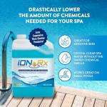 IONRX Hot Tub & Spa, Treatment, Conditioner, Balancer, Clarifier, Great for Sensitive Skin Spa Maintenance Made Easy. Also Works on Inflatable Spas & Small Swimming Pools128 fl oz.