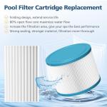 Hot Tub Filter Compatible with All RELXTIME Hot Tub, Pool Filters, Spa Filter Replacement, Filter Cartridges for Inflatable Hot Tubs Filtration, 4 Filter + 4 Filter Covers