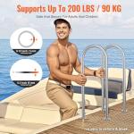 VEVOR Dock Boarding Handrail, 36 x 13 inch Swimming Pool Railing, Aluminum with Base Plate for Indoor/Outdoor Pools, Boat Safety Railing for Decks, Rust-Proof Grab Bar with Accessories for Spas Docks