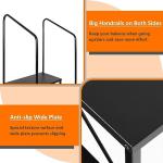 LUCKUP 3 Step RV Stairs with Handrails- Non Slip Hot Tub Steps Portable Mobile Home Stairs for RV, Travel Trailer, Camper Outdoor (Black)