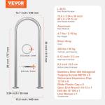 VEVOR Dock Boarding Handrail, 36 x 13 inch Swimming Pool Railing, Aluminum with Base Plate for Indoor/Outdoor Pools, Boat Safety Railing for Decks, Rust-Proof Grab Bar with Accessories for Spas Docks