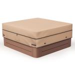 MIXC Outdoor Waterproof 600D Square Hot Tub Cover 95 x 95 Inch Fit 94 x 94 or 93 x 93 or 92 x 92 Inch Heavy Duty Spa Cover Protectors