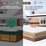 MIXC Outdoor Waterproof 600D Square Hot Tub Cover 95 x 95 Inch Fit 94 x 94 or 93 x 93 or 92 x 92 Inch Heavy Duty Spa Cover Protectors