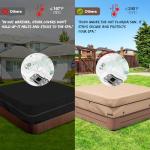 MIXC Outdoor Waterproof 600D Square Hot Tub Cover 95 x 95 Inch Fit 94 x 94 or 93 x 93 or 92 x 92 Inch Heavy Duty Spa Cover Protectors