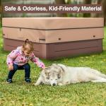 MIXC Outdoor Waterproof 600D Square Hot Tub Cover 95 x 95 Inch Fit 94 x 94 or 93 x 93 or 92 x 92 Inch Heavy Duty Spa Cover Protectors