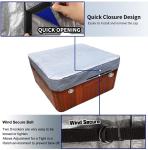 UCEDER Waterproof Hot Tub Cover 170G Polyethylene Spa Cover and UV Protection Hot Tub Sun Shield (96"x96"x12")