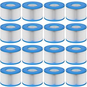 Slamate Type VI Hot Tub Filter Cartridge Comapatible with Lay-Z-Spa, Coleman 90352E, 58323E, 58323 Swimming Pool Pump, 16 Pack