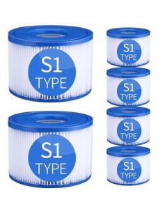 EBL 6 Pack Hot Tub Filter Type S1, 11692 Spa Filter, Easy Set Pool Cartridges Replacements for for All Intex PureSpa 28429E, 28403E, 28407E, 28443E, 29001E, SB-h10, JPC01 Swimming Pool Pump