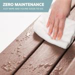 DENKOE Hot Tub Steps - Wood Looking Plastic Steps - 100% Waterproof Spa Steps - Brown Non Slip, Heavy Duty Outdoor Steps, Multi Use as Porch Steps, Hot Tub Stairs, or Outdoor Stairs, Fits Any Spa Size