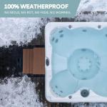 DENKOE Hot Tub Steps - Wood Looking Plastic Steps - 100% Waterproof Spa Steps - Brown Non Slip, Heavy Duty Outdoor Steps, Multi Use as Porch Steps, Hot Tub Stairs, or Outdoor Stairs, Fits Any Spa Size