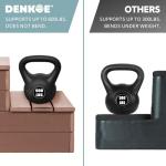 DENKOE Hot Tub Steps - Wood Looking Plastic Steps - 100% Waterproof Spa Steps - Brown Non Slip, Heavy Duty Outdoor Steps, Multi Use as Porch Steps, Hot Tub Stairs, or Outdoor Stairs, Fits Any Spa Size