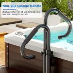 CABTE Two-Way Hot Tub Handrail, Adjustable Height 34-56" with 360° Swivel, Spa Safety Handrail with Slide-Under Mount Base for Indoor & Outdoor, Durable, Stability and Comfort (Two-Way)