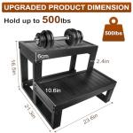 ZOMOFEW Hot Tub Steps, Non-Slip Wood-Looking Plastic Spa Steps, Universal for Indoor or Outdoor, 550 LB Load Capacity, Fits Any Hot Tub Shape and Size (Black)