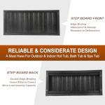 ZOMOFEW Hot Tub Steps, Non-Slip Wood-Looking Plastic Spa Steps, Universal for Indoor or Outdoor, 550 LB Load Capacity, Fits Any Hot Tub Shape and Size (Black)