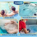 ADIOS! 3-in-1 Spa Cleaner - Clarifies Water, Stops Scum and Removes Foam, Works with Chlorine and Bromine 16oz