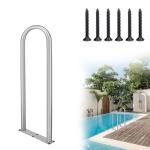 Aluminum Dock Boarding Handrail, 36" x 13" Swimming Pool Railing & Hot Tub Handrail, Boat & Dock Boat Safety Grab Bar, Handrails for Outdoor Steps with Base Plate for Indoor/Outdoor Pools/Spas Docks