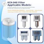 6CH-940 Spa Filter Cartridge Replacement for Unicel, Pleatco PWW50P3, Filbur FC-0359, Aber 03FIL1400, Waterway 817-0050 Front Access Skimmer, Viking Pool Hot Tub Filter Screw SAE Thread Filter 2 Pack