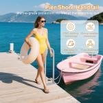 Aluminum Dock Boarding Handrail, 36" x 13" Swimming Pool Railing & Hot Tub Handrail, Boat & Dock Boat Safety Grab Bar, Handrails for Outdoor Steps with Base Plate for Indoor/Outdoor Pools/Spas Docks