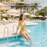 Aluminum Dock Boarding Handrail, 36" x 13" Swimming Pool Railing & Hot Tub Handrail, Boat & Dock Boat Safety Grab Bar, Handrails for Outdoor Steps with Base Plate for Indoor/Outdoor Pools/Spas Docks