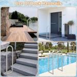 Aluminum Dock Boarding Handrail, 36" x 13" Swimming Pool Railing & Hot Tub Handrail, Boat & Dock Boat Safety Grab Bar, Handrails for Outdoor Steps with Base Plate for Indoor/Outdoor Pools/Spas Docks