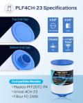 POOLPURE 4CH-23 Spa Filter Replaces PFF25TC-P4, Lifesmart 303263, 78459, Filbur FC-2400, Excel Filters XLS-442, Freeflow Lagas FF-100 CLX Claro, SD-00206, Aladdin 12536, AK-90032 Hot Tub Filter 1PACK