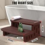 Hot Tub Steps, Non-Slip & Durable Hot Tub Stairs, Portable Universal Ladder Can Be Used Indoors and Outdoors (Coffee)