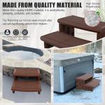 Hot Tub Steps, Non-Slip & Durable Hot Tub Stairs, Portable Universal Ladder Can Be Used Indoors and Outdoors (Coffee)