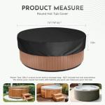 Round Hot Tub Cover Waterproof Outdoor 600D,Spa Covers for Hot Tub,Swimming Pool Cover,UV Protection & Windproof (Black, 81''Dx12''H)