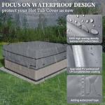 AKEfit Outdoor Waterproof and Weatherproof Hot Tub Cover 85 x 85 inch fit 84 x 84 or 83 x 83 or 82 x 82 or 7 ft x 7 ft Square SPA 600D Heavy Duty Cover Protectors Protective Cover Cap