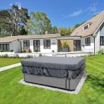 AKEfit Outdoor Waterproof and Weatherproof Hot Tub Cover 85 x 85 inch fit 84 x 84 or 83 x 83 or 82 x 82 or 7 ft x 7 ft Square SPA 600D Heavy Duty Cover Protectors Protective Cover Cap