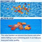 Frienda 6 x 6 ft Blue Solar Pool Cover 16 Mil Solar Blanket for Above Ground Inground Pools Heavy Duty Floating Bubble Pool Hot Tub Spa Covers for Swimming Pools