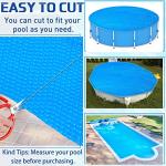 Frienda 6 x 6 ft Blue Solar Pool Cover 16 Mil Solar Blanket for Above Ground Inground Pools Heavy Duty Floating Bubble Pool Hot Tub Spa Covers for Swimming Pools